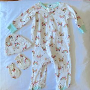 Baby Girl Onesie with hat and mittens